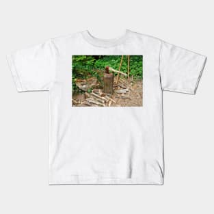 Old Axe on Wood Block Kids T-Shirt